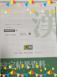 2022年度第2回漢検テスト、合格おめでとう㊗️